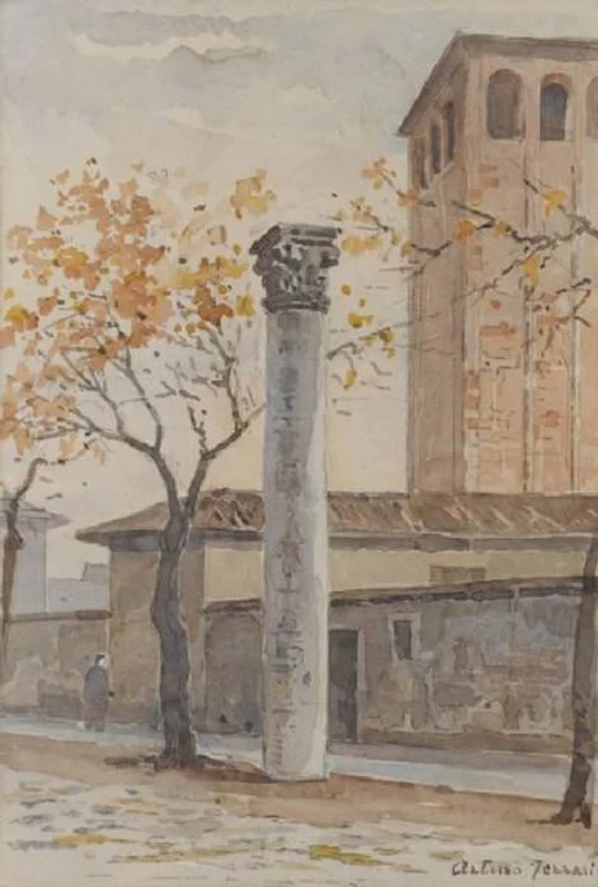 Colonna romana a S. Ambrogio, 1890 - 1910, Civiche Raccolte Storiche. Museo di Milano